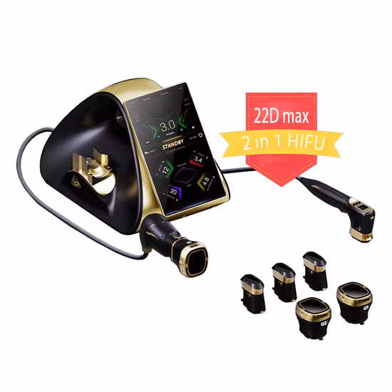 7D Hifu para antirrugas e máquina de beleza para emagrecimento corporal de alta energia com foco em ultrassom 5D Hifu para cuidados com a pele Equipamento de salão de beleza