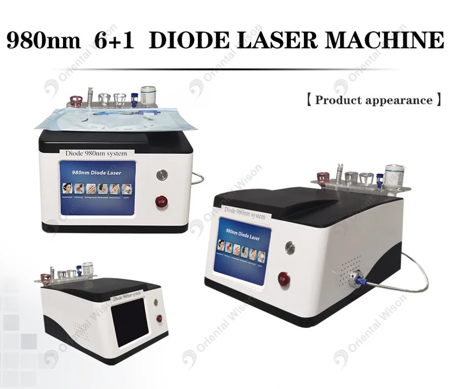 6 in 1 940nm Medical Laser 980nm Diode Laser Vascular Vein Removal Physical Pain Relief Therapy& Nail Fungus Removal with Cooling Hammer Clinic Lasers