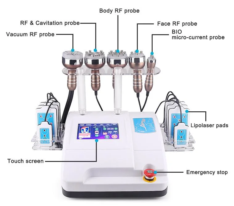 Hot Sale Portable Lipolaser Vacuum RF Ultrasonic Cavitation Slimming Machine for Weight Loss