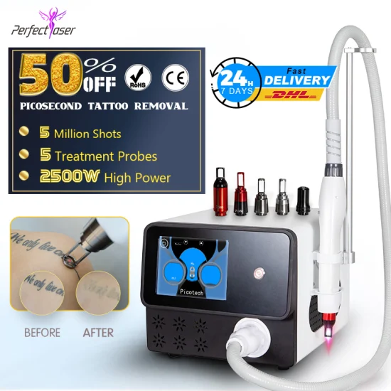 755nm 1064 Nm 532nm 1320nm Q-Switche Picosegundo Pico ND YAG Laser Remoção de tatuagem Remoção de pigmentação Preço da máquina Laser Laser com CE/RoHS/FDA