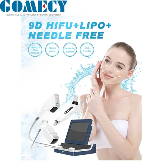 9d Hifu + Lipo + Needle Beauty Device para lifting facial e emagrecimento corporal