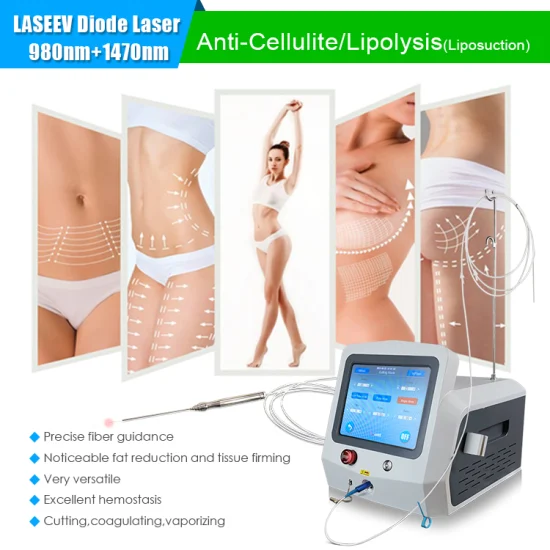 Venda imperdível Laser de diodo 980nm 1470nm Lipoaspiração Queima de gordura Lipolaser redutor de celulite para bochechas gordas queixos duplos