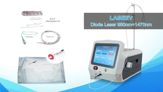 Laser de Diodo 980nm 1470nm Tratamento de veias endovenosas Laser/ Laser de remoção vascular Equipamento médico de ablação a laser endovenoso