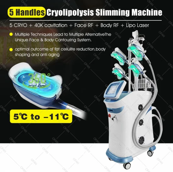 Ofan Cooling Device Slim Terapia Facial Cryo Lipolaser Cavitação RF Vácuo Criolipólise Máquina para Venda