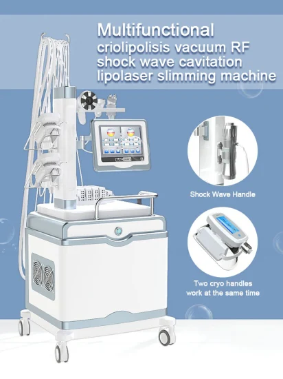 Criolipólise multifuncional Perda de peso Terapia por ondas de choque Congelamento de gordura Emagrecimento Fisioterapia Laser Lipo Reduzir celulite Cavitação por RF Máquina para apertar a pele